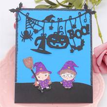 ZFPARTY  Halloween Banner Metal Cutting Dies Stencils for DIY Scrapbooking/photo album Decorative Embossing DIY Paper Cards 2024 - buy cheap