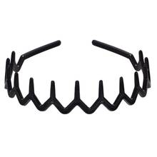 Women Girls Plastic Wavy Toothed Headband Anti-Slip Zig Zag Comb Shark Hair Hoop B95F 2024 - buy cheap