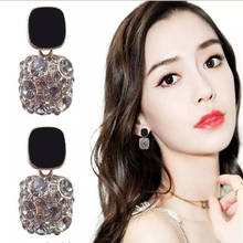 New Korean geometric Square Earrings Fashion Square Red White Black Crystal women's earrings pendant jewelry wholesale 2021 2024 - buy cheap