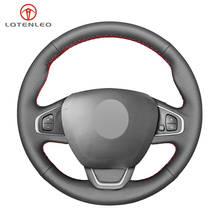 LQTENLEO Black Genuine Leather Steering Wheel Cover For Renault Clio 4 (IV) Kaptur Captur 2016-2019 2024 - buy cheap