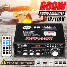600W  2CH HiFi  Audio AmplifierDigitals bluetooth Stereo Auto Subwoofer Auto Tuning Amplifier Home Theater Amplifier With Remote 2024 - купить недорого