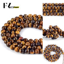 4-12mm Natural Faceted Yellow Tiger Eye Stone Loose Spacer Round Beads For Jewelry Making DIY Bracelets Necklace Needlework 15" 2024 - buy cheap