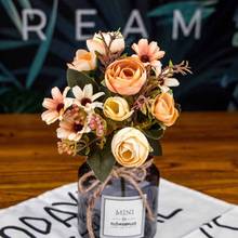 1 букет искусственных роз, Свадебный букет невесты, свадебные цветы для украшения дома, вечерние товары 2024 - купить недорого