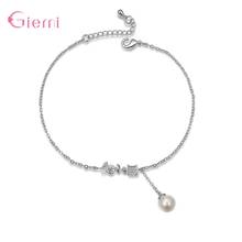 Temperament Cubic Zirconia Pearl Charm Bracelet Love Jewelry Link Chain Bangle Bracelet for Women Girl Jewellry Bijoux 2024 - buy cheap