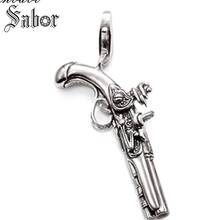 Pendant Pirate Gun Punk silver color Black For Women Men Gift Key Chains Jewelry Pendant Fit Link Heart Necklace thomas 2024 - buy cheap