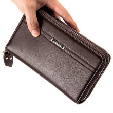 New  Men's Handbags Casual Business Double Zipper Clutch Purse Large Capacity Wallet Clutch Bag 2024 - buy cheap