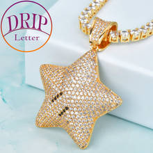 Star Pendant Gold Color Cubic Zircon Necklace Charms For Men's Hip Hop Cartoon Jewelry For Gift 2024 - buy cheap