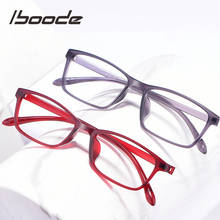 Iboode óculos de leitura unissex, óculos de leitura ultraleve em formato quadrado tr90 com melhoria de luz azul, masculino e feminino com bloqueio 2024 - compre barato