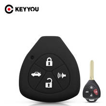 KEYYOU 4 кнопки силиконовый чехол для ключей от машины для Toyota Camry Corolla Camry RAV4 2015 пульт дистанционного управления силиконовый чехол дистанционного брелока 2024 - купить недорого