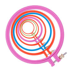 1 pc moldura de plástico bordado aro anel círculo redondo laço para ponto cruz mão needlecraft diy ferramenta cor aleatória bordado aro 2024 - compre barato