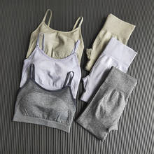 2PCS 4th Edition Flex Seamless Yoga Sets Sports Suit Workout Sportswear Clothes High Waist Gym Tights Leggings+ Women Sports Bra 2024 - buy cheap