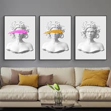 Quadros de pintura de tela de medusa, arte grafite, escultura, quadros de impressões, para parede, decoração de sala de estar 2024 - compre barato