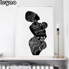 Beautiful African Woman With Baby Bedroom Wall Art Diamond Painting Black and White full diamond embroidery mosaic Home Decor 2024 - buy cheap