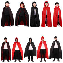Boy Girls Kids Adults Black Red Death Devil Vampire Robe Cloak Birthday Party Cosplay Costume Halloween Mardi Gras Accessory 2024 - buy cheap