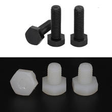 M8 M10 M12 OD 45mm 50mm 60mm 100mm Length White Black Nylon Plastic Insulation Bolt Metric Thread External Hex Hexagonal Screw 2024 - buy cheap