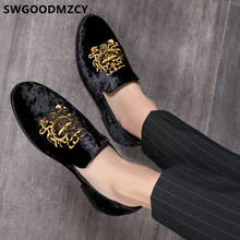 Sapatos sociais masculinos clássicos de marca italiana, sapatos de barbeiro bordados para homens, sapatos sociais de slip-on pria 48 bona 2024 - compre barato