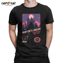 Мужские футболки с надписью «Hunter's Dream», топы из чистого хлопка с надписью «Bloodborne Dark Souls», сумасшедшие футболки с коротким рукавом, футболки с округлым вырезом, идея подарка 2024 - купить недорого