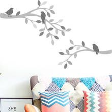 Pegatina de pared de rama de pájaro de árbol de dibujos animados, decoración de sala de estar, dormitorio, pegatinas de pared extraíbles, póster de arte Mural 2024 - compra barato