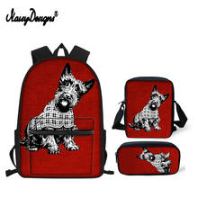 NOISYDESIGNS Highland Westie Dog Backpacks Sets for Kids Boys Back Packs Terrier Red School Bags for Children Girls Mochila West 2024 - buy cheap