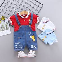 Newborn Baby Clothes for summer boys babies sets casual sports T-shirt denim overalls suit baby's 1 2 T birthday clothing sets 2024 - buy cheap