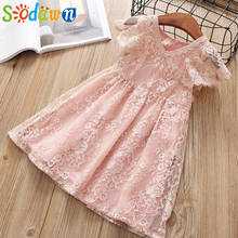 Sodawn 2019 Summer Girl Dress New Girls Princess Dress Lace Carved Flying Sleeve Dresses Baby Girl Dress Toddler Clothes 2024 - buy cheap
