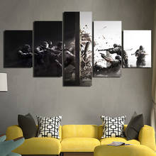 Canvas Printed Wall Art Poster Rainbow Six Siege 5 Pieces Game Painting Modern Home Decoration Vintage Pictures For Living Room 2024 - buy cheap