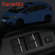 Carmilla Car Styling Door Window Lifter Sequins Trims ABS Plating Chrome Trim Sticker for Honda Fit Jazz 2013 - 2018 Protector 2024 - buy cheap