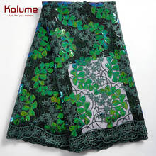 Kalume-tela de encaje africano para vestido de fiesta, tejido de encaje francés de lentejuelas, nigeriano, de alta calidad, H2353 2024 - compra barato