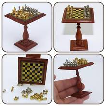 1/12 Miniature Dollhouse Magnetic Chess Board Table Chess Decor Toy Set Kids Game Chess DIY Board Set Chessboard P9Y4 2024 - buy cheap