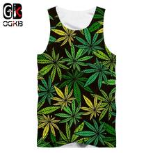 OGKB-Chaleco con estampado 3D de árbol para verano, camiseta sin mangas con patrón de hoja verde, informal, Unisex, sin mangas, de poliéster con cuello redondo 2024 - compra barato