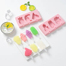 Silicone Ice Cream Mold DIY Homemade Popsicle Mold Freezer Juice 3 Cell Big Size Ice Cube Tray Dessert Ice Cream Mold with Stick 2024 - buy cheap