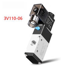 Válvula solenoide pneumática de 2 posições, válvula de controle direcional de ar, 3 vias, dc 12v, dc24v, ac110v, ac220v 3v110-06 2024 - compre barato