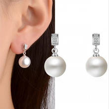 Trendy Pearl Stud Earrings Lady Piercing Accessories Fashion Women Silver Plated Earring Female Jewelry CZ stone Earrings Girls 2024 - buy cheap