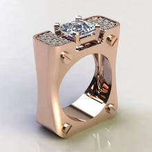 Современное обручальное кольцо с квадратным фианитом в стиле бохо, Золотое кольцо на палец, мужские винтажные обручальные кольца для женщин, ювелирные изделия 2020 2024 - купить недорого