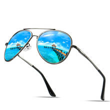 Солнцезащитные очки для мужчин, Поляризованные, зеркальные, из сплава, Овальные, винтажные 2024 - купить недорого