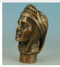 100% bronze cobre puro vovô boa sorte chinês antigo bronze mão esculpida estátua indiana bengala cabeça 2024 - compre barato