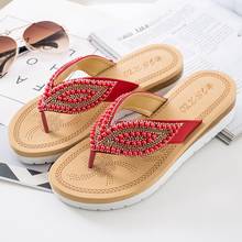 ZZPOHE Women shoes Summer Fashion Soft Leather Woman Non-slip Flip Flops Wedges Sandals Women's Open Toe Flats Beach Slippers 2024 - buy cheap