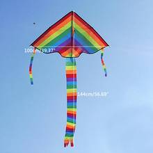 Cometa de arcoíris de cola larga para niños, cometas voladoras de juguete para Exteriores, Nueva 2024 - compra barato