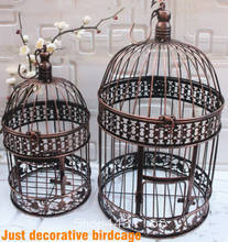 14x25/19x35cm Bronze Handmade Antique Metal Decorative Wedding Bird cage set wedding decoration wedding favors and gifts 2024 - buy cheap