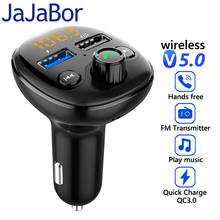 JaJaBor Car Wireless FM Transmitter Bluetooth 5.0 Handsfree Calling Car Kit Audio Car MP3 Player QC3.0 Quick Charge 2024 - buy cheap