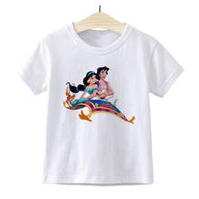 Kids clothes Disney children's T-shirt Jasmine Princess animated movie beautiful cute short-sleeved comfortable white summer T-s 2024 - buy cheap
