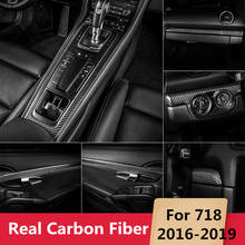 Carbon Fiber Car Interior Dashboard Gear Panel Cover Door Panel Moulding Trim for Porsche 718 Boxster Cayman 2016 2017 2018 2024 - buy cheap