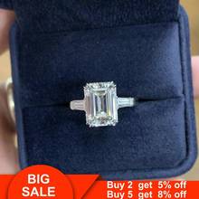 Женское Обручальное Кольцо Emeald cut AAAAA, роскошное обручальное кольцо из 100% настоящего серебра 925 пробы, ювелирные изделия для вечеринок 2024 - купить недорого