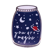 You are magic wishing bottle pin space cosmic theme, vibes positivo, regalo de seguridad inspirador 2024 - compra barato