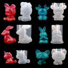 3d Crystal Epoxy Cartoon Animal Silicone Mold Bear Deer Cat Chocolate Mousse Fondant Mould Candy Soap Cake Decoration Tools 2024 - buy cheap