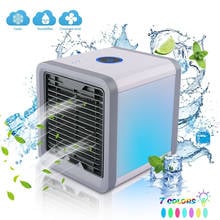 Ar-condicionado com usb, ventilador de mesa com refrigerador de espaço pessoal, recarregável, com luz led, 7 cores 2024 - compre barato