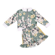 Ma&Baby 6M-5Y Toddler Infant Baby Kid Girl Clothes Set Flower Long Sleeve Coats Jackets Ruffles Shorts Autumn Children Outfits 2024 - buy cheap