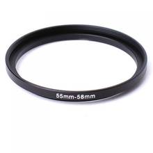 Black Metal  55mm to 58mm Step Up Filter Lens Ring Filter Stepping Adapter 2024 - buy cheap