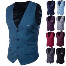 2020 New Arrival Dress Vests for Men Slim Fit Mens Suit Vest Male Waistcoat Homme Smart Casual Sleeveless Formal Business Jacket 2024 - buy cheap