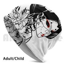 Geisha Gal Beanie Hedging Cap DIY Print Cushion Woman Japanese Geisha Cyber Fantasy Space Angel Fire Cute Robot Pastel 2024 - buy cheap